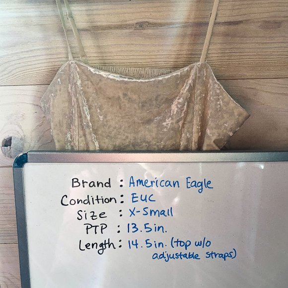 EUC American Eagle | X-Small | Cream/Ivory | Crushed Velvet Ruffle Tank Top - Picture 8 of 8